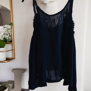 Free people embroidered tank camp XS